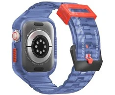 Skinarma apyrankė+Dėklas Saido 2in1 Apple Watch 45/44mm dark mėlynas