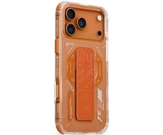 Skinarma Helio dėklas skirtas Apple iPhone 17 Pro Max Magnetic Charging + Grip Stand Oranžinis