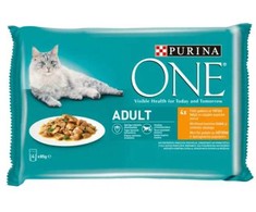 Šlapias kačių maistas ONE, vištiena, 4 × 85 g