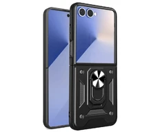 Slide Camera Armor dėklas skirtas Samsung Galaxy Z Flip 7 Juodas