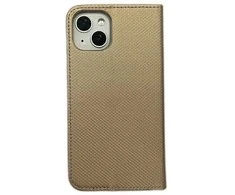 Dėklas Smart Magnet book Apple iPhone 15 6.1″ aukso spalvos