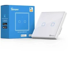 SONOFF T2EU2C-TX išmanus liečiamas wifi šviesos jungiklis 2 mygtukų