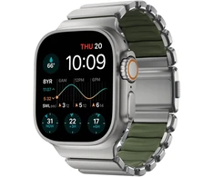 Nomad Stratos Band Natural Titanium Forest Žalias FKM AW 45/46/49mm