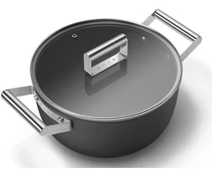 Smeg CSF2412BLM daugiafunkcinis puodas Juoda Aliuminis, Nerūdijančiojo plieno 5,4 L 24 cm