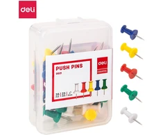 Smeigtukai DELI 10mm 35vnt/pak, įvairių spalvų