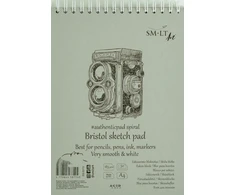 Smiltainis Bloknotas eskizams Bristol AUTHENTIC, A4, 185gr, 50 lapų, su spirale viršuje, kieta nugarėle