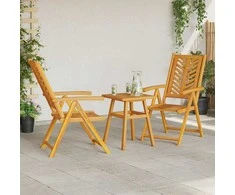 Sodo valgomojo komplektas 3 pcs Ruda Kietos akacijos mediena