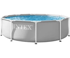 Sodo karkasinis baseinas apvalus 305×76 cm, pilkas, INTEX 26700ND