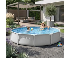 Sodo karkasinis baseinas apvalus 305×76 cm, pilkas, INTEX 26700ND