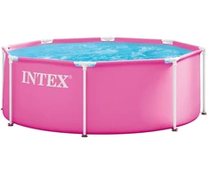 Sodo karkasinis baseinas apvalus vaikams 244×76 cm, rožinis, INTEX 28290ND
