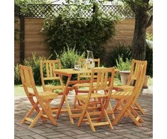 Lauko bistro kėdės su pagalve 6 pcs Kietos akacijos mediena