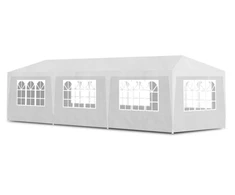 Sodo komercinė pavėsinė-palapinė, 3×9 m, 8 sienelės, balta, MultiGarden