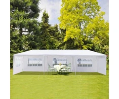 Sodo komercinė pavėsinė-palapinė, 3×9 m, 8 sienelės, balta, MultiGarden