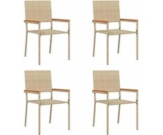 Sodo krėslai, kurie vienas ant kito sukraunami 4 pcs