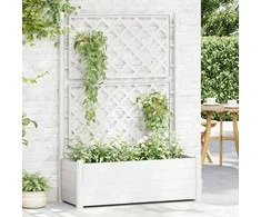 Sodo lovelis su treliažu, baltos spalvos, 100x43x142cm, PP