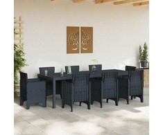 Sodo stalas Antracitas 250 x 100 x 73 cm poliratanas