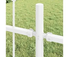 Sodo tvora 4 pcs Balta 6,8 x 0,8 m Miltelinis plienas