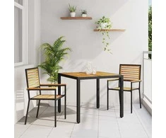 Sodo valgomojo komplektas 3 pcs Juoda ir Ruda poliratanas