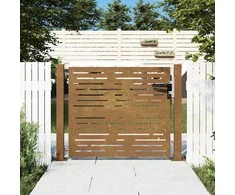 Sodo vartai, 105x80cm, corten plienas, kvadratų dizaino