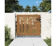 Sodo vartai, 85x75cm, corten plienas, bambuko dizaino