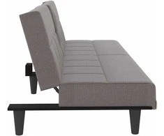 Sofa-lova su puodelių laikikliais, taupe spalvos, audinys 351868