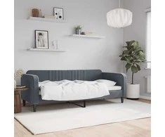 Lova Sofa, tamsiai pilkos spalvos, 80x200cm, aksomas
