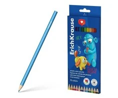Spalvoti pieštukai Erichkrause Jolly Friends hexagonal, 12 vnt