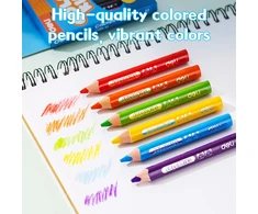 Spalvoti pieštukai DELI Color Kids, tribriauniai, 12 spalvų