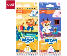 Spalvoti pieštukai DELI ColorWow tribriauniai, 12 spalvų