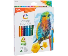 Spalvoti pieštukai DELI EC00220, 24 spalvų