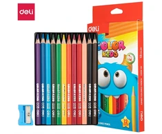 Spalvoti pieštukai DELI EC00600 jumbo, 12 spalvų
