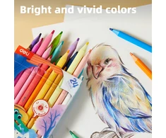 Spalvoti pieštukai DELI Wood-free, 24 spalvų
