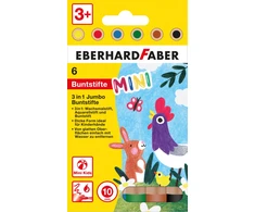 Spalvoti pieštukai EberhardFaber, MiniMaxi be-be, 6 spalvų