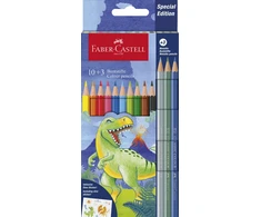 Spalvoti pieštukai Faber-Castell Dino 10+3 spalvų
