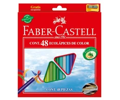 *Spalvoti pieštukai Faber-Castell Eco, 48 spalvų + drožtukas