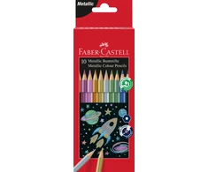 Spalvoti pieštukai Faber-Castell metalic 10 spalvų