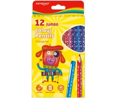 Spalvoti pieštukai Keyroad Jumbo, 12 spalvų, trikampio formos