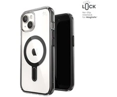 Dėklas Speck Presidio Perfect-Clear ClickLock &amp; Magsafe do iPhone 15 / iPhone 14 / iPhone 13 (Clear / Frosted Juodas / Slate Pilkas)