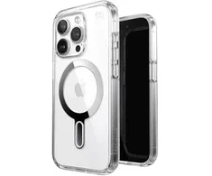 Dėklas Speck Presidio Perfect-Clear ClickLock &amp; Magsafe do iPhone 15 Plus / iPhone 14 Plus (Clear / Chrome Finish / Serene Sidabrinis)
