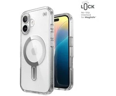 Dėklas Speck Presidio Perfect-Clear ClickLock &amp; MagSafe do iPhone 16 permatomas