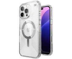 Speck Presidio Perfect-Clear Grip MagSafe - dėklas skirtas Apple iPhone 16 Pro Max Clear / Chrome Finish / Serene Sidabrinis