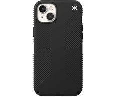 Speck Presidio2 Grip - dėklas skirtas Apple iPhone 15 Plus / 14 Plus su MICROBAN coating Juodas / Juodas / Baltas