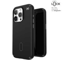 Speck Presidio2 Pro ClickLock &amp; MagSafe - dėklas skirtas Apple iPhone 15 Pro Juodas/Slate Pilkas/Baltas