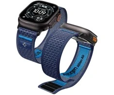 Spigen Athlex Air 2 aktyvus dirželis, tamsiai mėlynas - Apple Watch 49mm/46mm/45mm/44mm