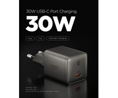 Spigen EE301EU-GAN ESSENTIAL 1 prievado tinklo įkroviklis 30W GUNMETAL