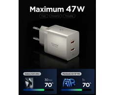 Spigen EE472EU-GAN ESSENTIAL 2 PRIEVADŲ TINKLO ĮKROVIKLIS 47W NATURAL TITANIUM
