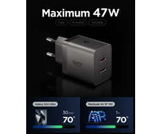 Spigen EE472EU-GAN ESSENTIAL 2 PRIEVADŲ TINKLO ĮKROVIKLIS 47W GUNMETAL
