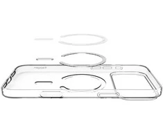 Spigen Liquid Crystal MagSafe dėklas skirtas Apple iPhone 17 Pro – skaidrus and baltos spalvos