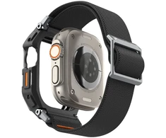 SPIGEN LITE FIT PRO IR GRŪDINTAS STIKLAS APPLE WATCH ULTRA 1 / 2 / 3 (49 MM) MATINĖ JUODA