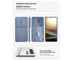 Spigen Optik Armor dėklas skirtas Samsung Galaxy S26 Ultra – mėlynos spalvos